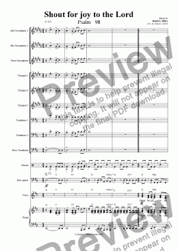 Shout for Joy Trumpet Fanfare and Melody Sheet music for Piano