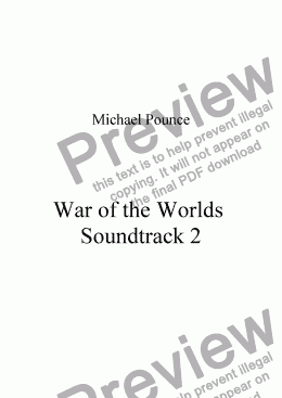 page one of War of the Worlds Soundtrack 2