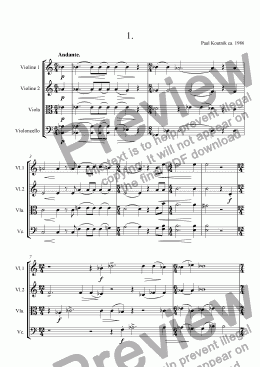 page one of String Quartet 1986