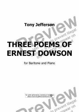 page one of Three Poems of Ernest Dowson