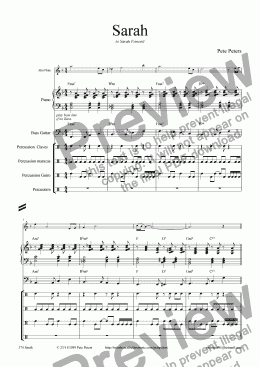 page one of Sarah (Trio + Latin rhythm)