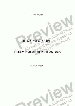 page one of Gold, Silver & Bronze - Third Movement for Wind Orchestra