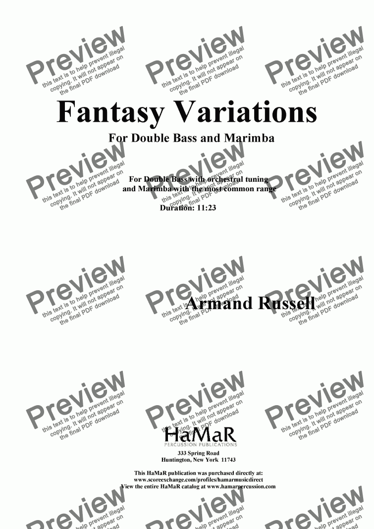 page one of Fantasy Variations