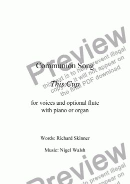 page one of This Cup - Communion song