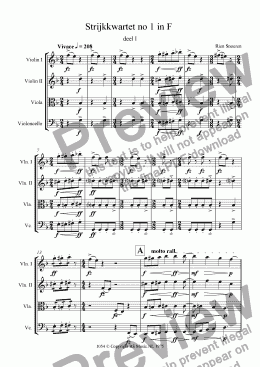 page one of Strijkkwartet in F-dur