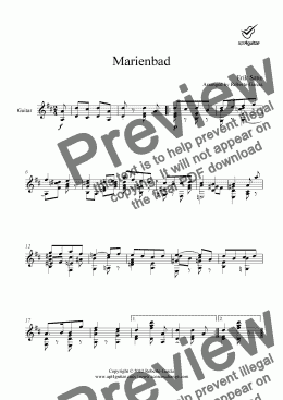 page one of Marienbad for solo guitar