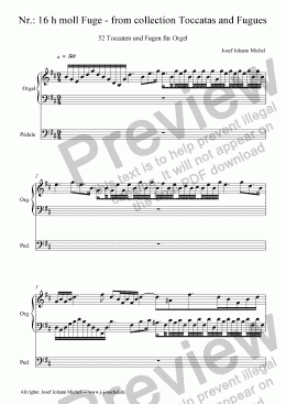 page one of Nr.: 16 h moll Fuge - from collection Toccatas and Fugues