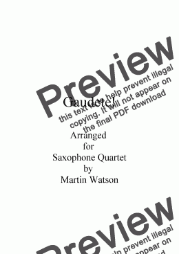 page one of Gaudete! for Saxophone Quartet