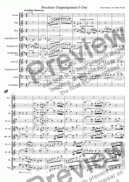 page one of Bruckner Doppelquintett F-Dur Headmovement