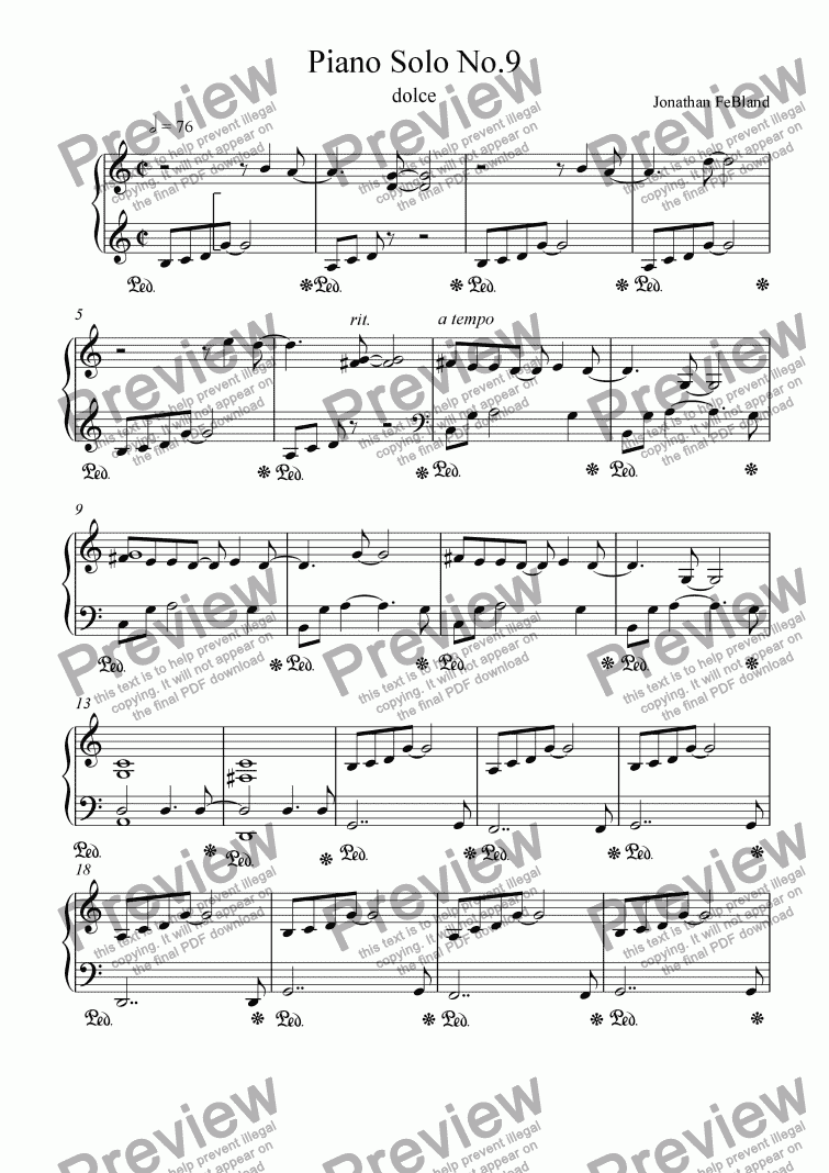 page one of Piano Solo No.9