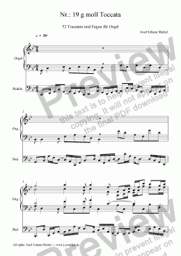 page one of Nr.: 19 g moll Toccata