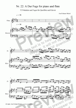 page one of Nr. 22: A Dur Fuge for piano and flute