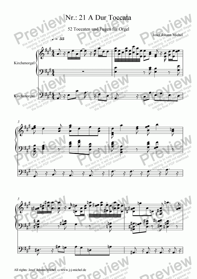 page one of Nr.: 21 A Dur Toccata