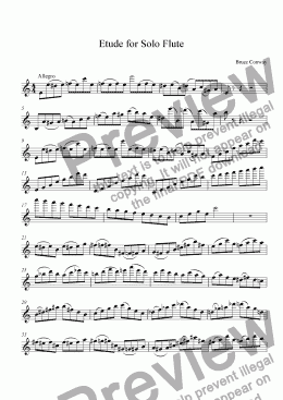 page one of Etude for Solo Flute