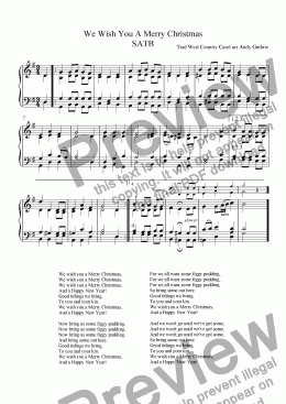 page one of We Wish You A Merry Christmas SATB