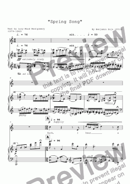 page one of "Spring Song"