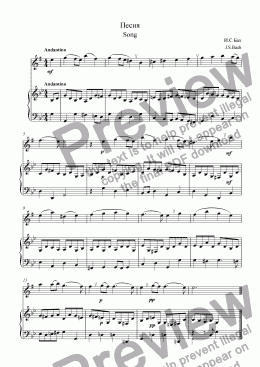 page one of Song, Minuet and Choral prelude f-moll