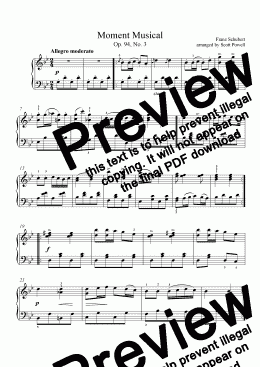 page one of Moment Musical (for late beginner through early intermediate piano)