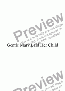page one of Gentle Mary Laid Her Child
