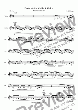 page one of Pastorale for Violin & Guitar