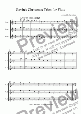 page one of Gavin's Christmas Trios for Flute