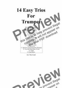 page one of 14 Easy Trios For Trumpet