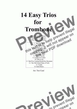 page one of 14 Easy Trios For Trombone