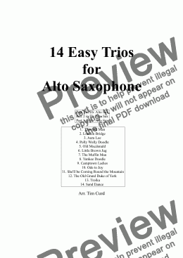 page one of 14 Easy Trios For Saxophone