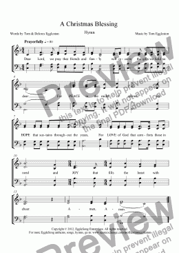 page one of A Christmas Blessing  Hymn