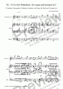 page one of Nr.: 25 Es Dur Präludium- for organ and trumpet in C