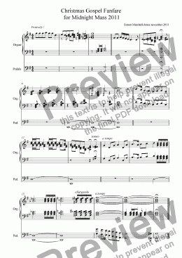 page one of Christmas Gospel Fanfare  for Midnight Mass 2011