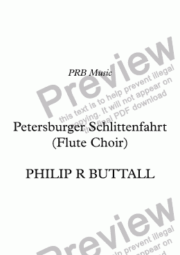 page one of Petersburger Schlittenfahrt (Flute Choir)