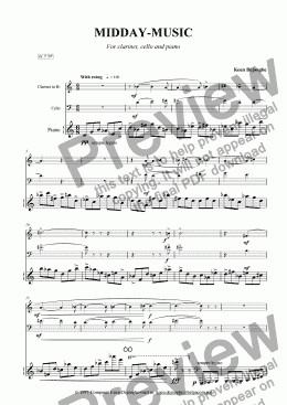 page one of "Afternoon-music for Busy People" for Clarinet, Cello and Piano