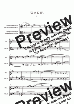 page one of 'G-A-D-E', diphonía pro violínis eléctricis pentachordátis