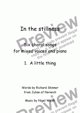 page one of In the stillness: 1. A little thing