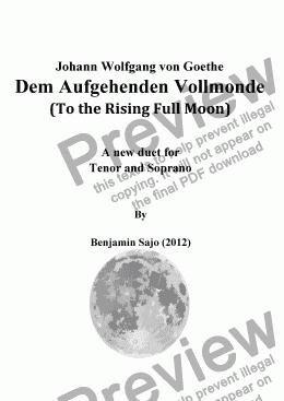 page one of "Dem aufgehenden Vollmonde"     (To the Rising Full Moon)