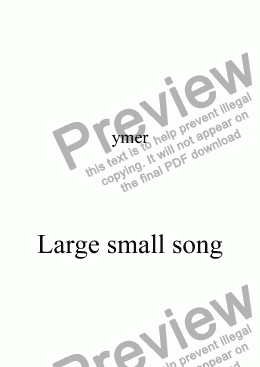 page one of Large small song