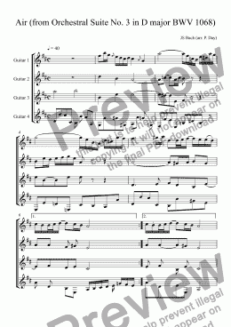page one of Air (from Orchestral Suite No. 3 in D major BWV 1068)