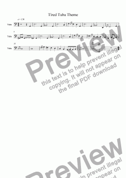 page one of Tired Tuba Theme