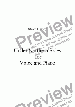 page one of Lady of the North for Voice and Piano
