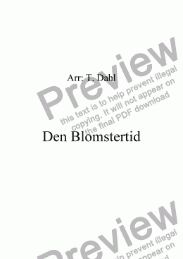 page one of Den Blomstertid Nu Kommer