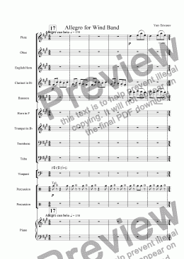 page one of Allegro for Wind Band