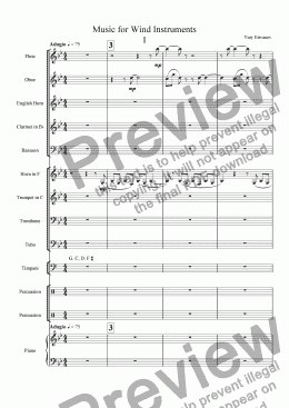 page one of Music for Wind Instruments I