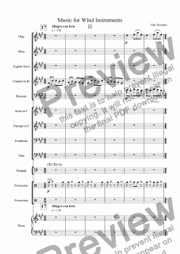 page one of Music for Wind Instruments II