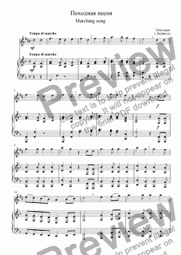 page one of Marching song and Ecossaise