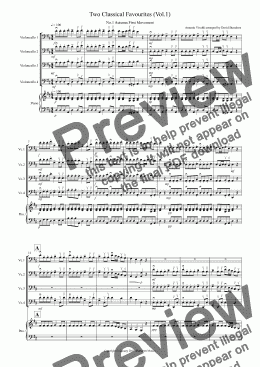 page one of 2 Classical Favourites for Cello Quartet (volume one)