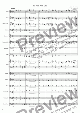 page one of I’ll walk with God - Orchestra