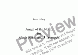 page one of Angel of the North for    Choir Piano and 3 Trumpets