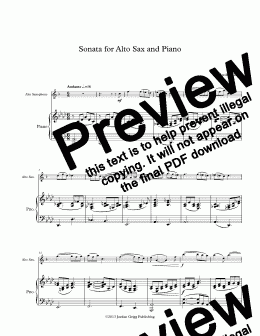 page one of Sonata for Alto Sax and Piano