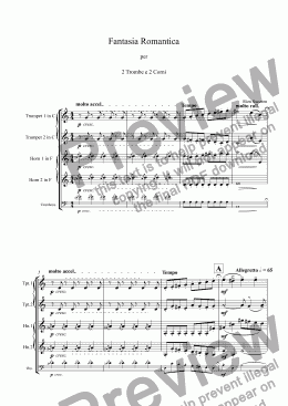 page one of Fantasia Romantica per 2 Trombe � 2 Corni
